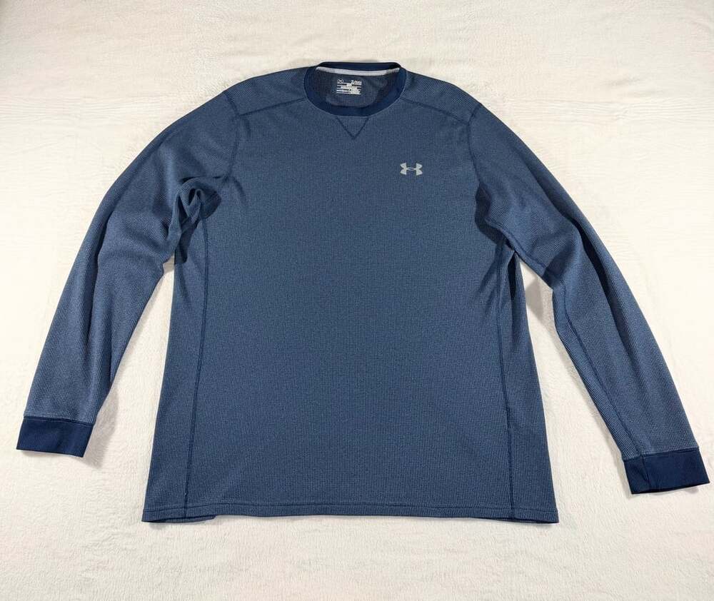 Under Armour ColdGear Thermal Waffle Long Sleeve Shirt XL Blue
